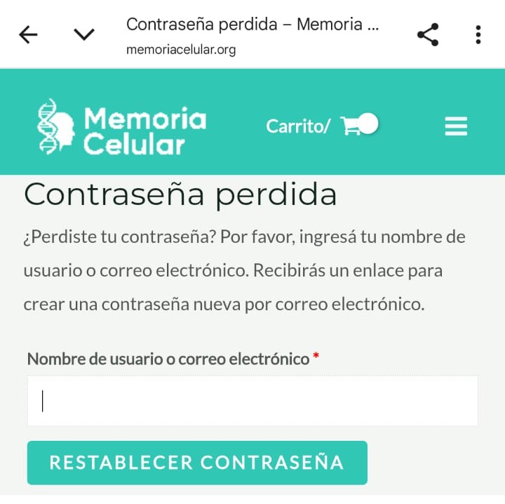 Paso 3 - Contraseña perdida o establecer una nueva